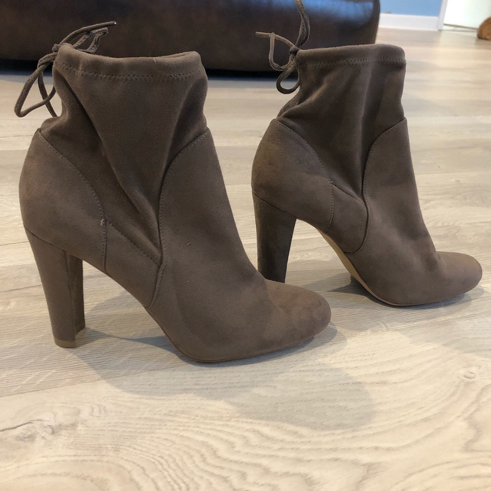 Charles David Suede Tie-Back Booties
